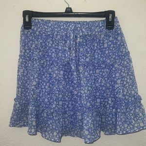 blue floral summer skirt
